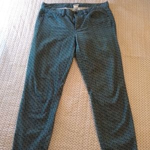 J Crew Corduroy Green Blue Toothpick Pants Size 30